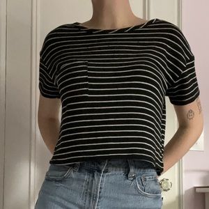 American Eagle Soft and Sexy Plush Striped Crop Tee!